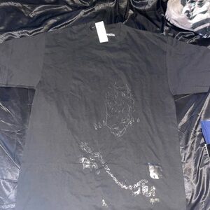 Carrera Black Short Sleeve Graphic Tee with Flame & Chain Detail